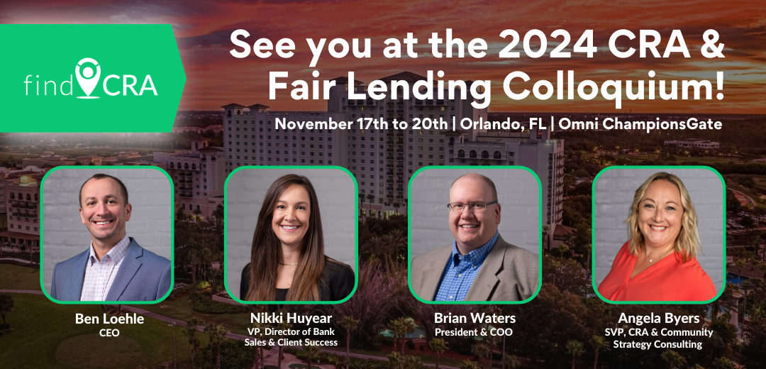 findCRA Returns as a Silver Sponsor to the Wolters Kluwer CRA & Fair Lending Colloquium, Continuing Its Participation for an Eighth Consecutive Year